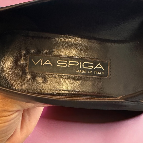 VIA SPIGA Classic Italian Calfskin Brown Mary Janes Block Heel Square Toe Sz 7.5 - Picture 6 of 6